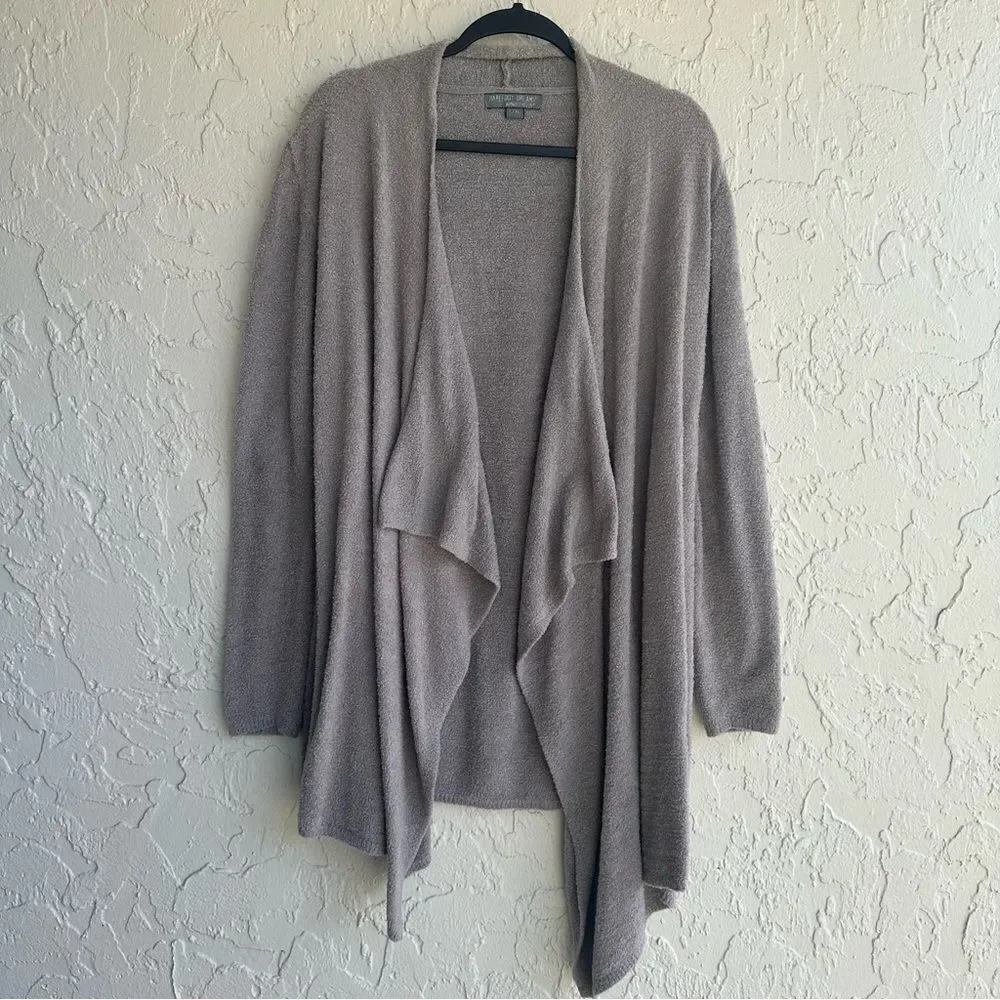 BAREFOOT DREAMS Sweater‎ Cardigan Women L/XL Bamboo Chic Lite Knit Beige
